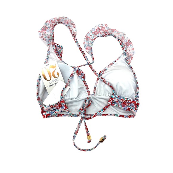 Shoshanna Womens Ruffled Floral Print Bikini Swim Top size B / C Cup NWT - Picture 4 of 4